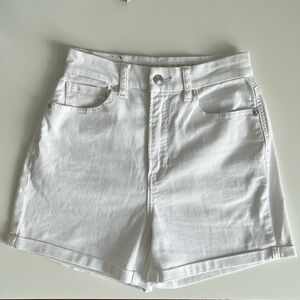 American eagle white curvy stretch mom jean shorts size 0